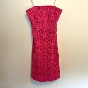 Lilly Pulitzer Floral Lace Strapless Hot Pink Berry Sangria Mini Dress 2